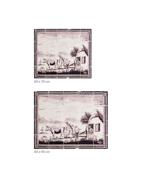 Crédence adhésive Faïence multicolore - 60x70 cm