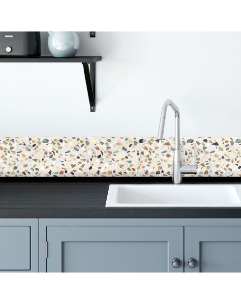 Crédence adhésive Terrazzo multicolore - 20x100 cm