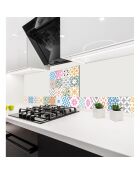 Crédence adhésive Carreaux de Ciment multicolore - 15x120 cm