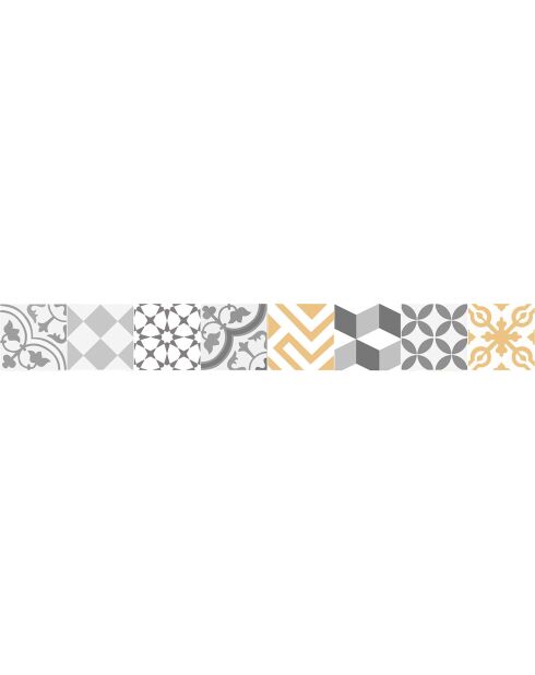 Crédence adhésive Carreaux de Ciment multicolore - 15x120 cm