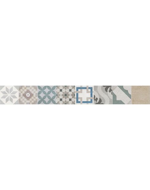 Crédence adhésive Carreaux de Ciment multicolore - 15x120 cm
