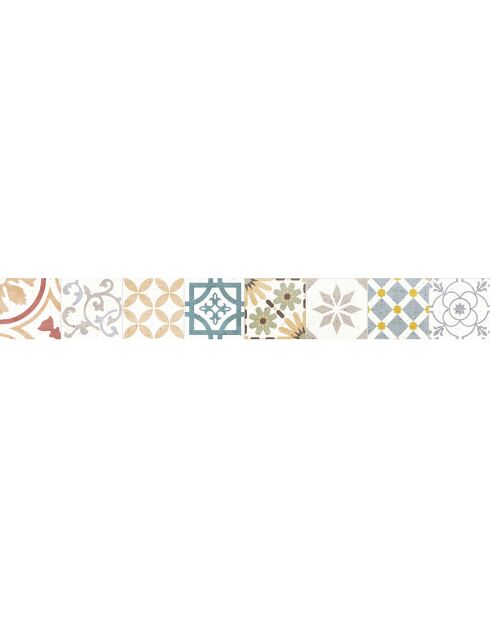 Crédence adhésive Carreaux de Ciment multicolore - 15x120 cm