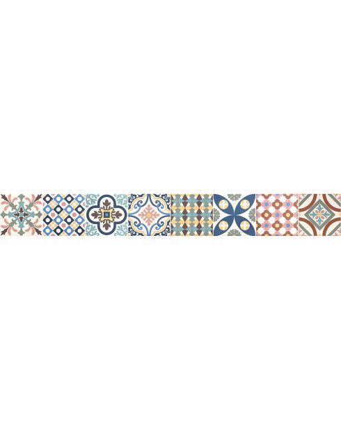 Crédence adhésive Carreaux de Ciment multicolore - 15x120 cm