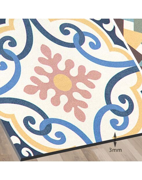 Crédence adhésive Carreaux de Ciment multicolore - 15x120 cm