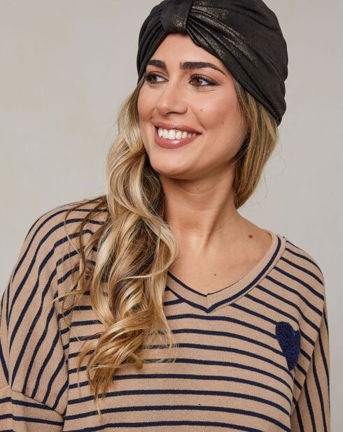 Top en Coton mélangé Divora camel/marine