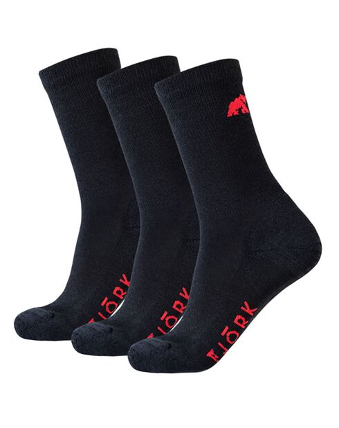 3 paires de Chaussettes en Laine Mérinos mélangée Classic Cut noires