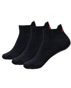 3 pares de calcetines negros y rojos de corte bajo en mezcla de lana merino