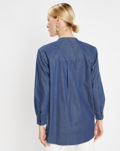 Blouse ajustée Pen bleue