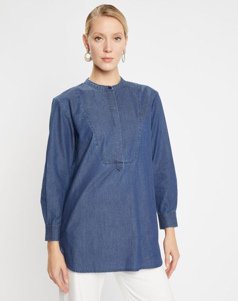 Blouse ajustée Pen bleue