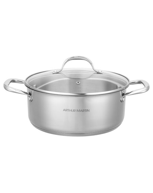Faitout avec couvercle induction gris - D.38 cm