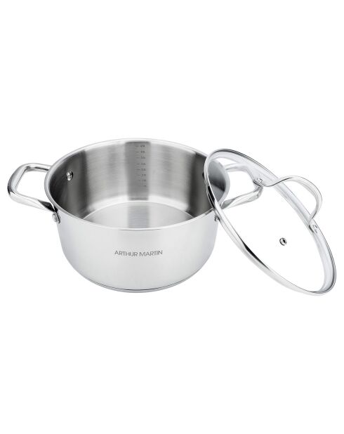 Faitout avec couvercle induction gris - D.38 cm