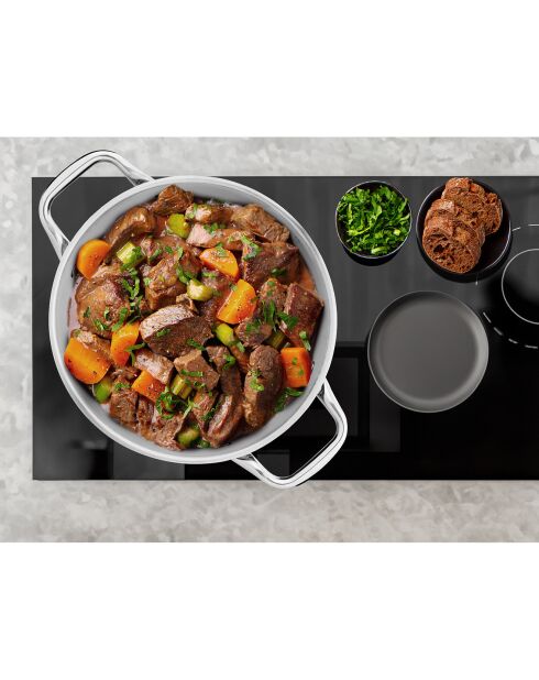 Kookpan met grijs inductiedeksel - D.38 cm