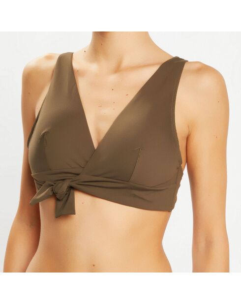 Haut de maillot de bain Lezaka vert kaki