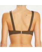Haut de maillot de bain Lezaka vert kaki