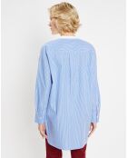 Blouse Mido à rayures bleue