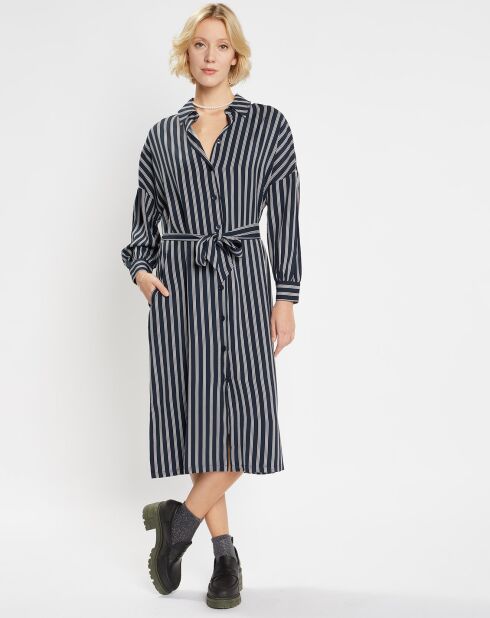 Robe-Chemise Pimi à rayures bleu marine