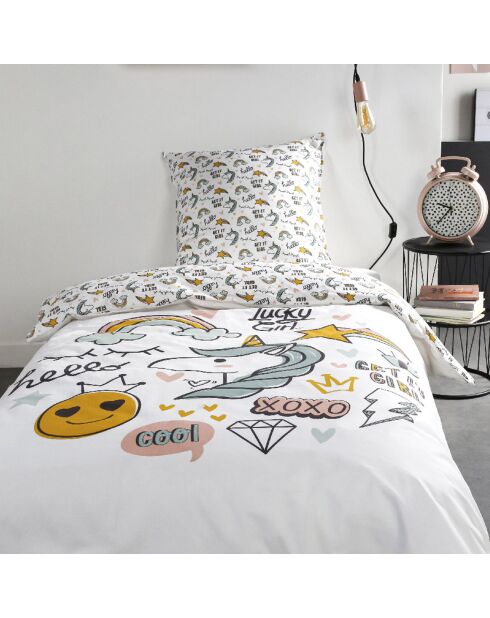 Parure housse de couette Lucky Girl multicolore