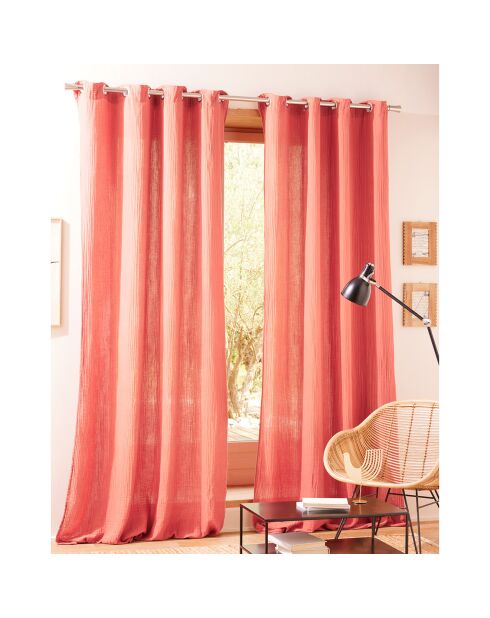 Paire de Rideaux Gaze de coton blush - 130x260 cm