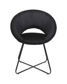 Fauteuil velours cotelé Giulia noir - 67x84x52 cm