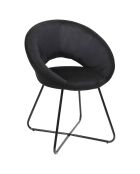 Fauteuil velours cotelé Giulia noir - 67x84x52 cm