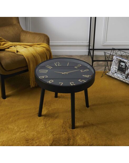 Table horloge silencieuse marron/noir - 50x43.5x50 cm