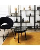 Table horloge silencieuse marron/noir - 50x43.5x50 cm