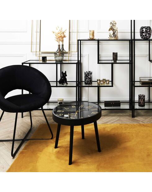 Table horloge silencieuse marron/noir - 50x43.5x50 cm