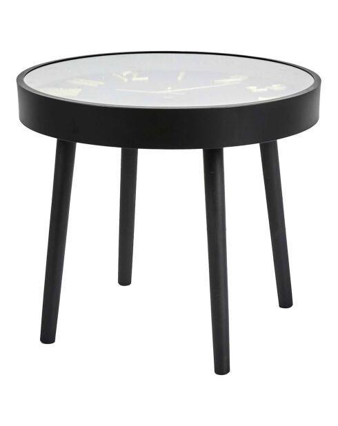 Table horloge silencieuse marron/noir - 50x43.5x50 cm