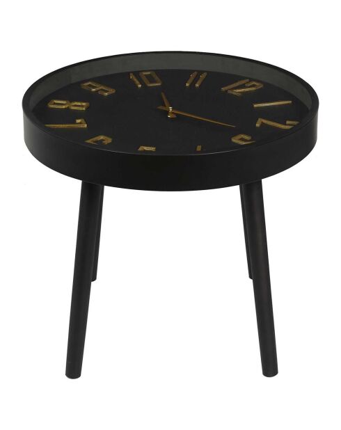 Table horloge silencieuse marron/noir - 50x43.5x50 cm