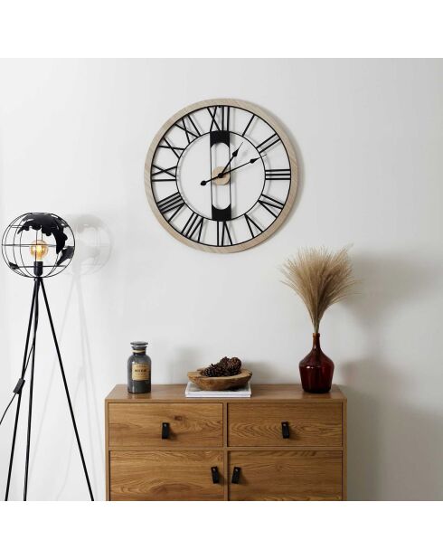 Horloge silencieuse marron/noir - D.70 cm