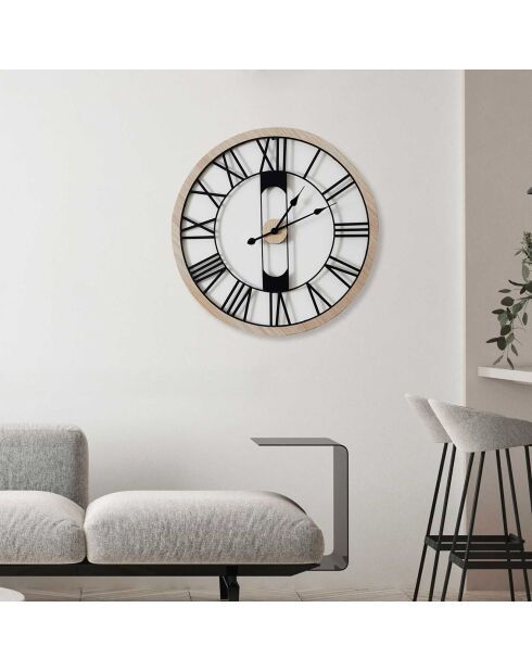 Horloge silencieuse marron/noir - D.70 cm
