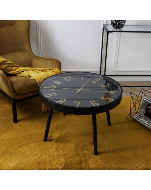 Table horloge Lounge noire - 70x50x70 cm