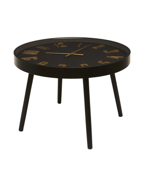 Table horloge Lounge noire - 70x50x70 cm