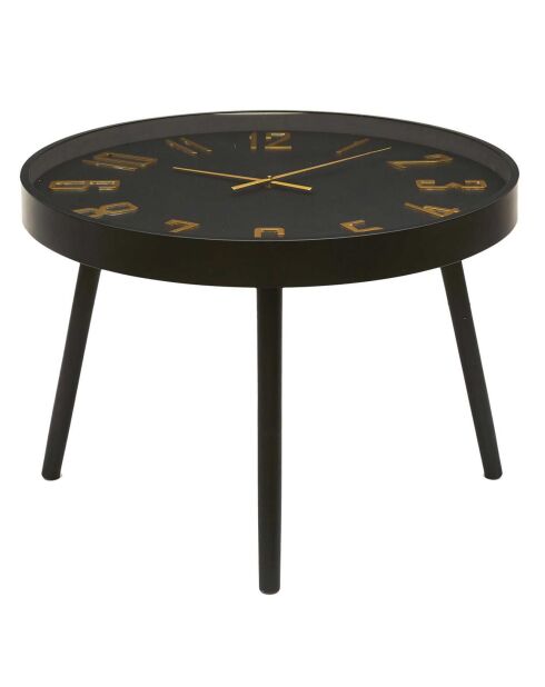 Table horloge Lounge noire - 70x50x70 cm