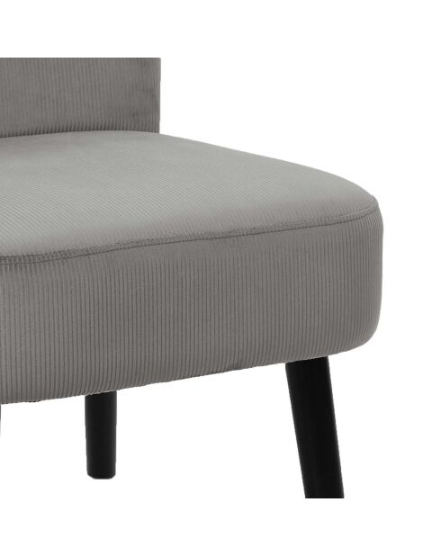 Fauteuil crapeau Giulia gris - 55x76x63 cm