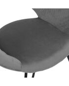 Fauteuil rond velours cotelé Giulia gris - 67x84x52 cm
