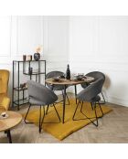 Fauteuil rond velours cotelé Giulia gris - 67x84x52 cm
