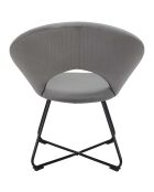 Fauteuil rond velours cotelé Giulia gris - 67x84x52 cm