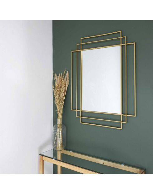 Miroir art déco doré - 73x93x5 cm