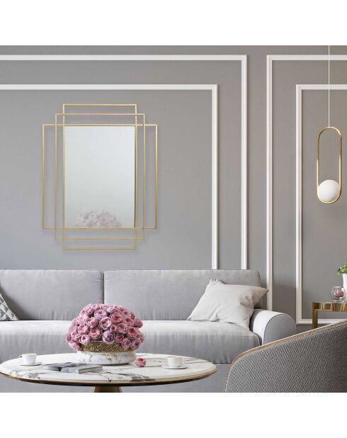 Miroir art déco doré - 73x93x5 cm