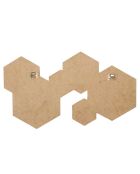 Décoration miroir hexagonal argentée - 57x1x35 cm