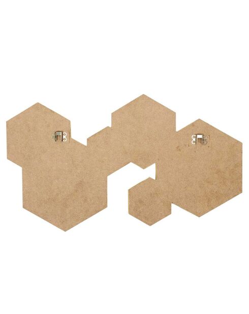 Décoration miroir hexagonal argentée - 57x1x35 cm