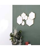 Décoration miroir hexagonal argentée - 57x1x35 cm