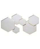 Décoration miroir hexagonal argentée - 57x1x35 cm