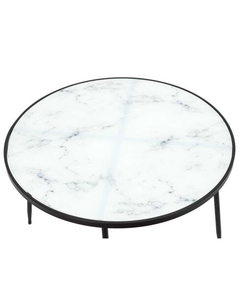 Table basse Felicity blanc/noir - 75x75x48 cm