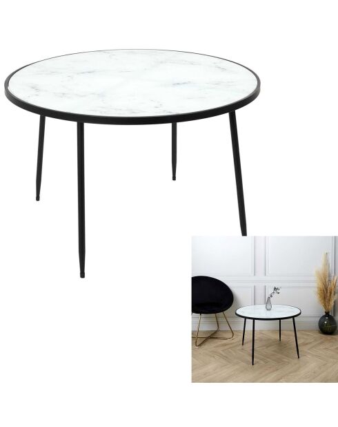 Table basse Felicity blanc/noir - 75x75x48 cm