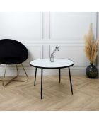 Table basse Felicity blanc/noir - 75x75x48 cm