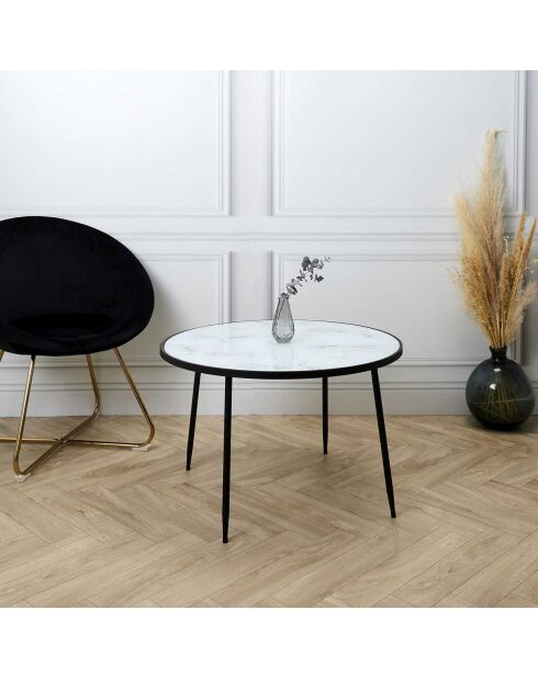 Table basse Felicity blanc/noir - 75x75x48 cm