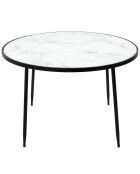 Table basse Felicity blanc/noir - 75x75x48 cm