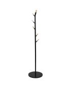 Porte manteau métal et bois noir - 40x175x40 cm